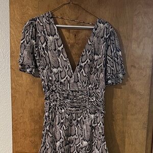 AFRM Black and Gray Asymmetrical Dress